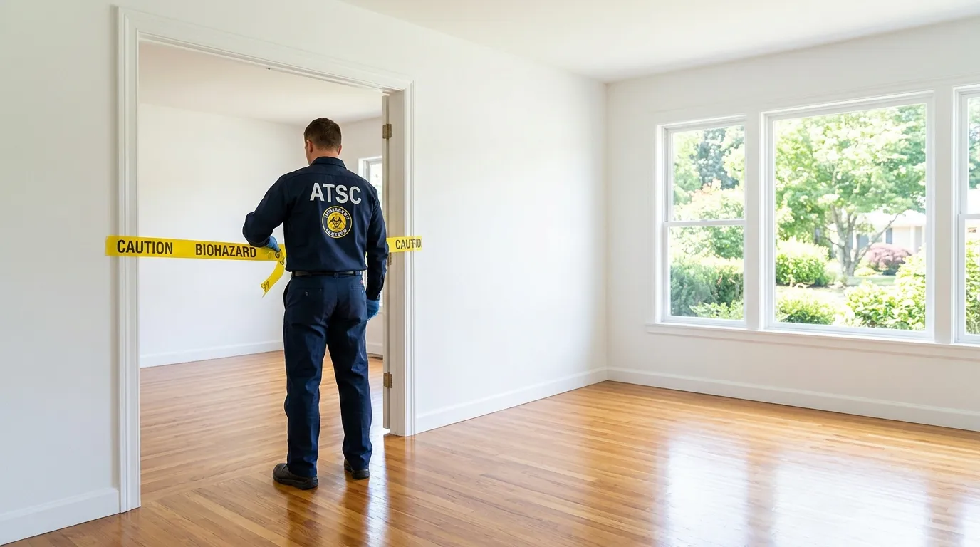 Certified biohazard cleanup crew performing Trauma Scene Cleanup in South Farmingdale